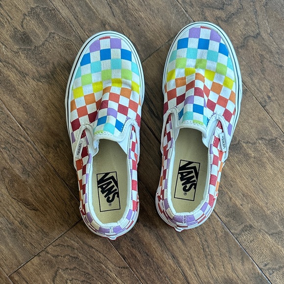 Vans Other - Vans Colorful Checkered Slip-On Sneakers
